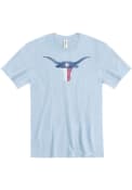 Texas Longhorn State Flag Fashion T Shirt - Light Blue