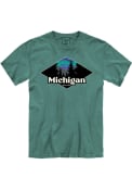Michigan Aurora Diamond Fashion T Shirt - Green
