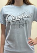 Cleveland Map Fashion T Shirt - Light Blue