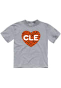 Cleveland Toddler Girls Glitter Cheetah Heart T-Shirt - Grey