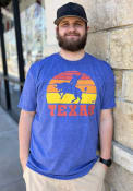Texas Cowboy Sunset Fashion T Shirt - Blue