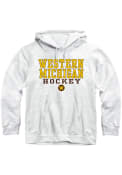 Western Michigan Broncos Hockey Stacked Hooded Sweatshirt - Grey