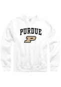 Purdue Boilermakers Arch Mascot Crew Sweatshirt - White