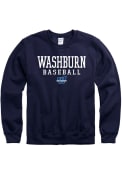 Washburn Ichabods Baseball Stacked Crew Sweatshirt - Navy Blue