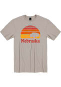 Nebraska Bison Sunset Fashion T Shirt - Tan