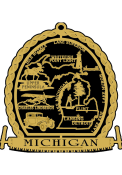 Michigan Brass Ornament