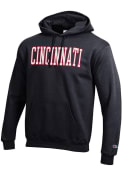 Champion Mens Black Cincinnati Bearcats Powerblend Hooded Sweatshirt