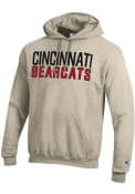 Champion Mens Oatmeal Cincinnati Bearcats Powerblend Hooded Sweatshirt