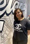 Cleveland Women's City Wordmark Crop Short Sleeve T-Shirt - Black