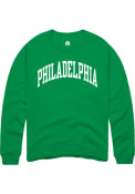 Philadelphia Womens Clover Green Wordmark Unisex Long Sleeve Crew Sweatshirt