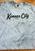 Kansas City Wordmark Script Fashion T Shirt - Dark Green Tie Dye