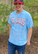 St Louis Rally Bridge Arch T Shirt - Light Blue Tie Dye