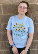 Kansas Womens Rally Sunflower Wordmark T-Shirt - Light Blue