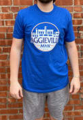 Aggieville Manhattan Rally City Circle Fashion T Shirt - Blue