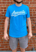 Aggieville Manhattan Rally Tail Script Fashion T Shirt - Teal