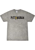 Pittsburgh Rally Lightening Bolt T Shirt - Grey Mineral Wash