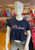 St Louis Womens Rally Bayshore Wordmark T-Shirt - Navy Blue