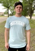 Michigan Rally Arch Wordmark T Shirt - Light Blue