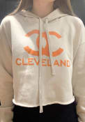 Cleveland Womens Rally CC Wordmark Hooded Sweatshirt - Oatmeal