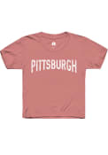 Pittsburgh Youth Rally Arch Wordmark T-Shirt - Mauve Pink
