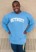 Detroit Rally Arch Wordmark Crew Sweatshirt - Light Blue