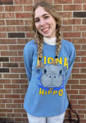 Fiona the Hippo Misty Blue Peaking Out of Water Long Sleeve Crew Sweatshirt