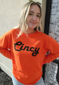 Cincinnati Burnt Orange Harlow Wordmark Long Sleeve T-Shirt