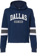 Dallas W Navy Collegiate Wordmark Long Sleeve Hood