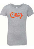 Cincinnati Girls Rally Flowy Wordmark T-Shirt - Grey