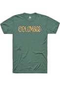 Columbus Womens Rally Floral Wordmark T-Shirt - Green