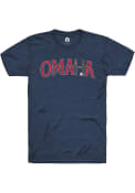 Omaha Rally Bats Arch Fashion T Shirt - Navy Blue