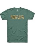 Nebraska Womens Rally Floral Wordmark T-Shirt - Green