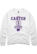 Camryn Carter Rally Mens White K-State Wildcats NIL Sport Icon Crew Sweatshirt