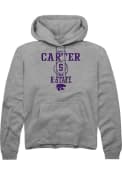 Camryn Carter Rally Mens Grey K-State Wildcats NIL Sport Icon Hooded Sweatshirt
