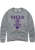 Desi Sills Rally Mens Grey K-State Wildcats NIL Sport Icon Crew Sweatshirt