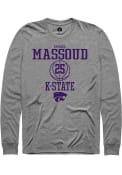 Ismael Massoud Rally Mens Grey K-State Wildcats NIL Sport Icon T Shirt