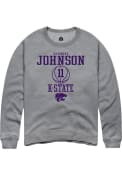 Keyontae Johnson Rally Mens Grey K-State Wildcats NIL Sport Icon Crew Sweatshirt
