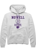 Markquis Nowell Rally Mens White K-State Wildcats NIL Sport Icon Hooded Sweatshirt