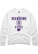 Taj Manning Rally Mens White K-State Wildcats NIL Sport Icon Crew Sweatshirt