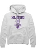 Taj Manning Rally Mens White K-State Wildcats NIL Sport Icon Hooded Sweatshirt