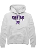 Camryn Carter Rally Mens White K-State Wildcats NIL Stacked Box Hooded Sweatshirt