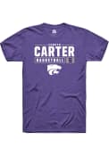 Camryn Carter Purple K-State Wildcats Rally NIL Stacked Box T Shirt