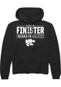 Dorian Finister Rally Mens Black K-State Wildcats NIL Stacked Box Hooded Sweatshirt