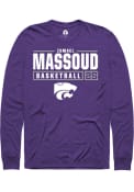 Ismael Massoud Rally Mens Purple K-State Wildcats NIL Stacked Box T Shirt
