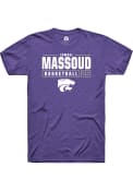 Ismael Massoud Purple K-State Wildcats Rally NIL Stacked Box T Shirt