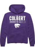 Jerrell Colbert Rally Mens Purple K-State Wildcats NIL Stacked Box Hooded Sweatshirt