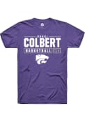 Jerrell Colbert Purple K-State Wildcats Rally NIL Stacked Box T Shirt