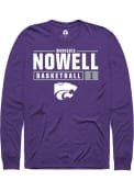 Markquis Nowell Rally Mens Purple K-State Wildcats NIL Stacked Box T Shirt