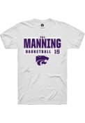 Taj Manning White K-State Wildcats Rally NIL Stacked Box T Shirt