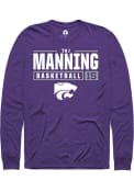 Taj Manning Rally Mens Purple K-State Wildcats NIL Stacked Box T Shirt